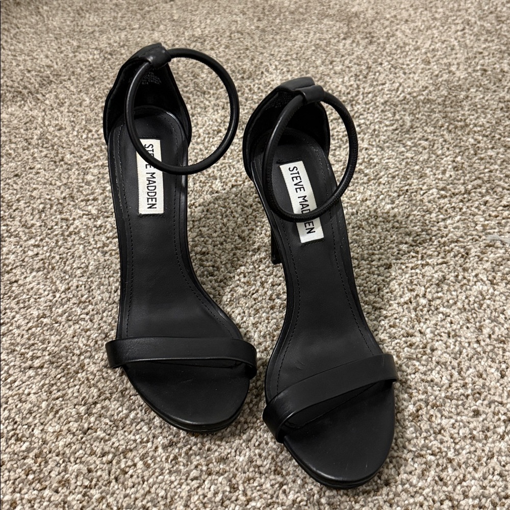 Steve Madden Black Open Toe Heels